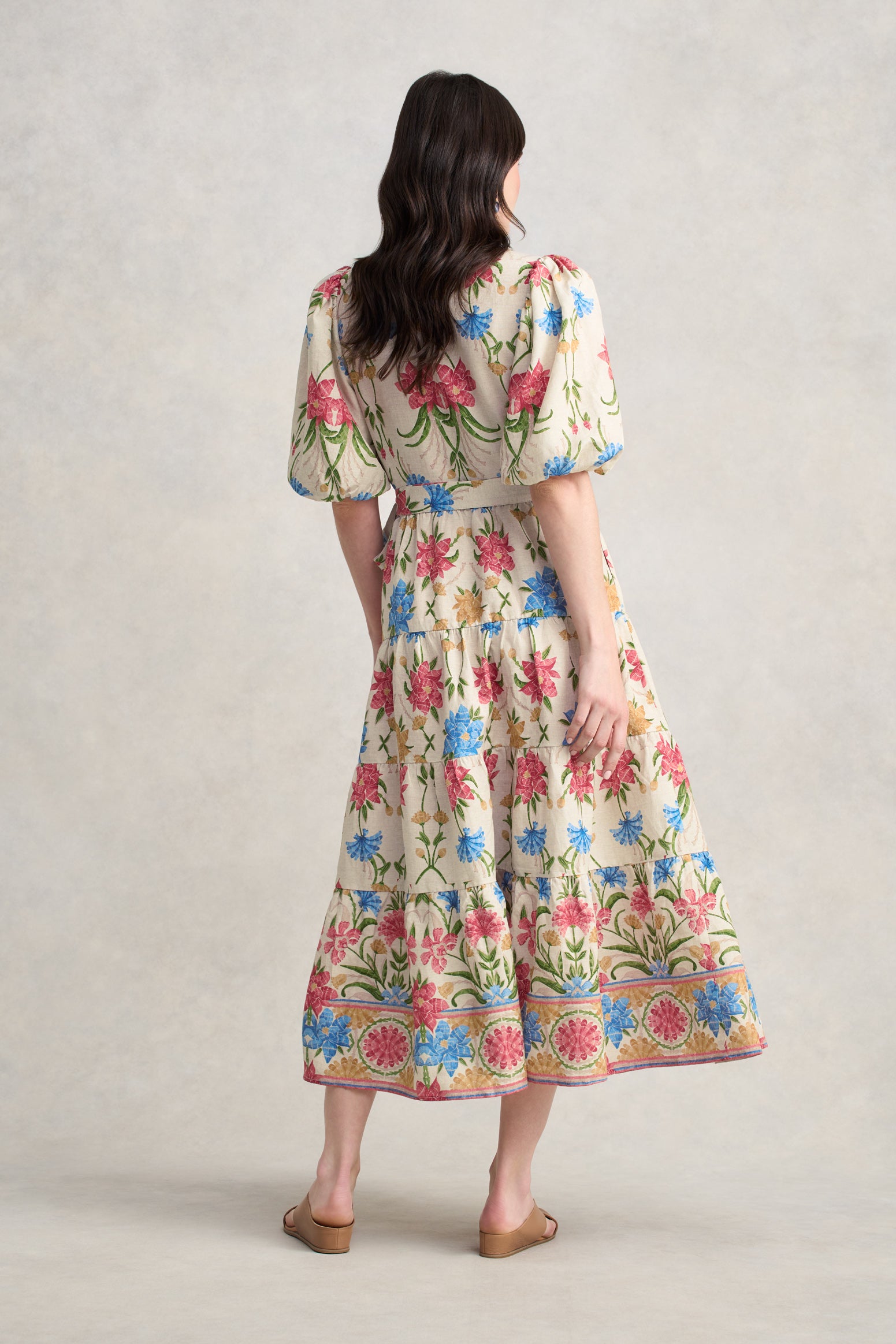 Tiered Wrap Dress- Paradise Print