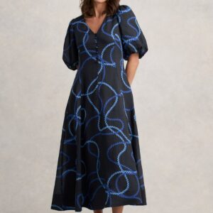 Event Dress - Ink Rope Print