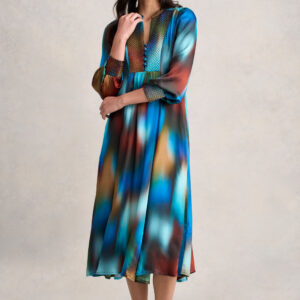 Beaded Smock Dress - Ombre Print